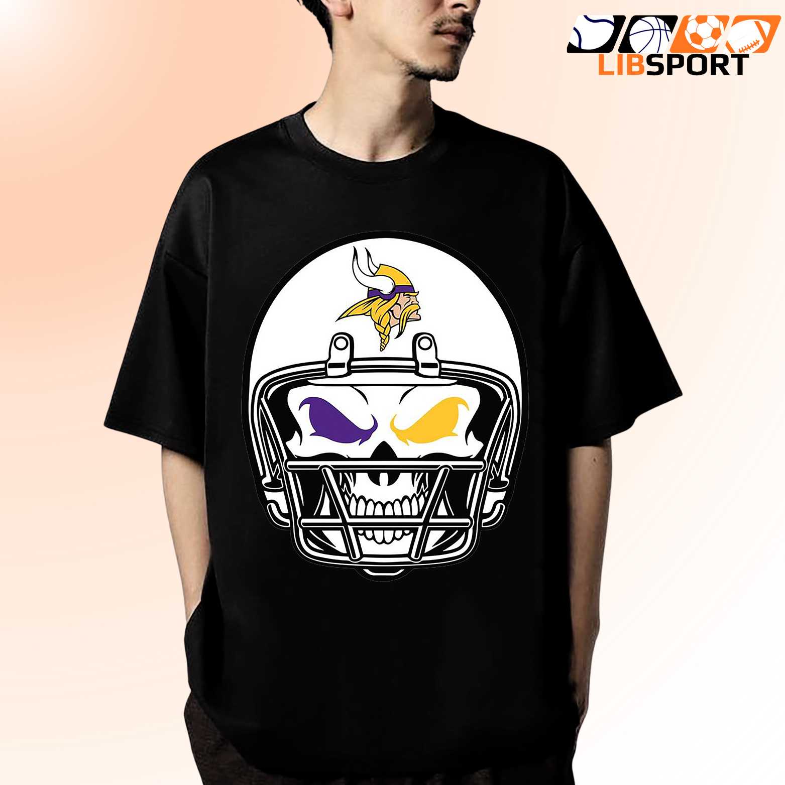 Minnesota Vikings Skull Helmet T Shirt, Unisex Game Day Shirt